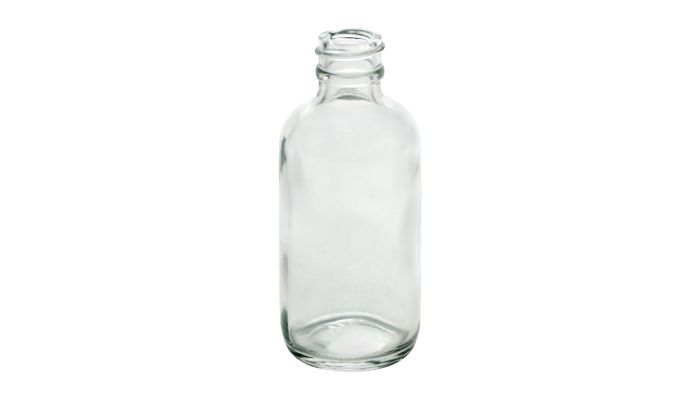 1 oz Clear Boston Round Bottles 20-400 Finish