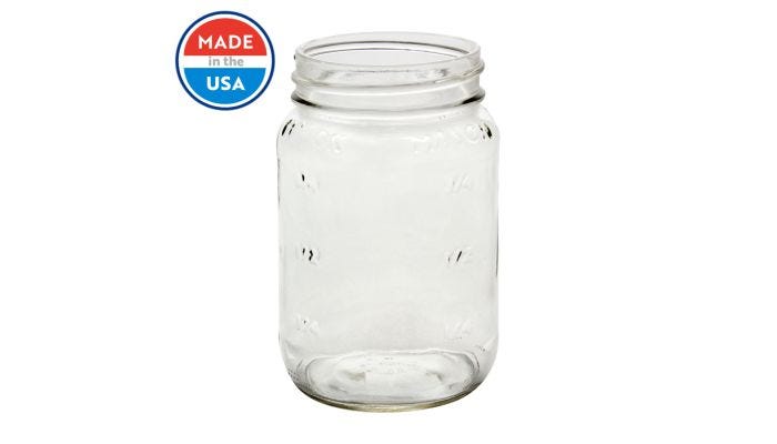 16 oz Mason Glass Jar with your choice of lid - Pint - Made In USA