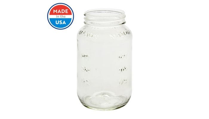 25oz Glass Square Mason Jar - 70/450 Finish