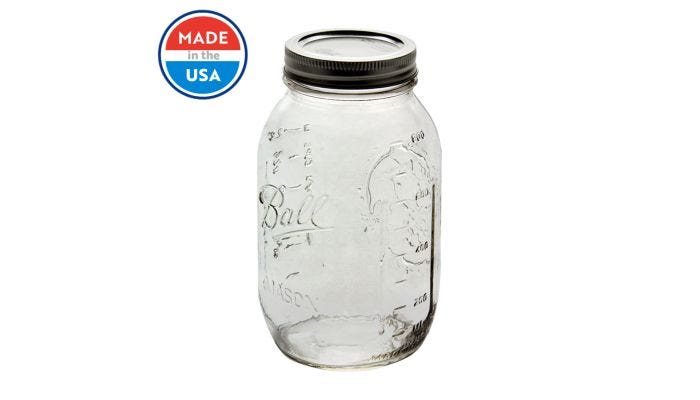 High-Quality Glass Mason Jars 32 Oz. 1 Quart 12 Pack Regular Mouth, Metal  Lid, 