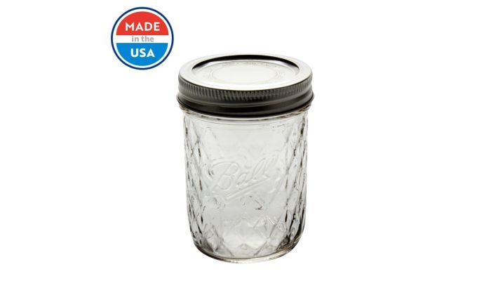 8 Ounce Regular Mouth Quilted Ball Mason Jars, No Lid