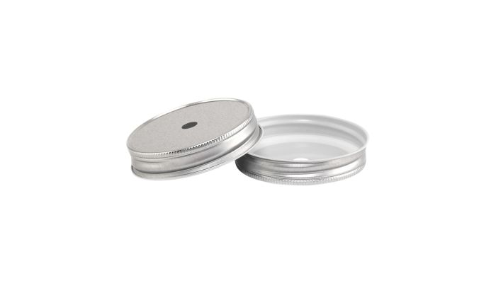 Silver Mason Jar Straw Lid - Regular Mouth