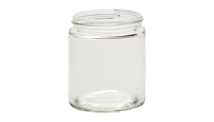 6oz Clear Straight Sided Jars, 63-400 Polypropylene Cap & PTFE Disc, case/24