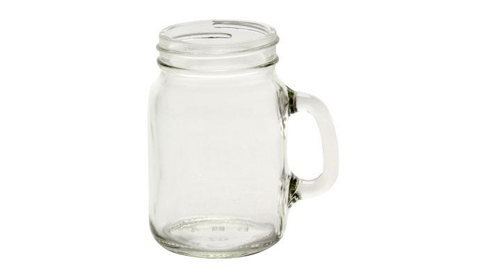 Embossed 4oz Square Mason Jar, Packed 12, Lid Separate