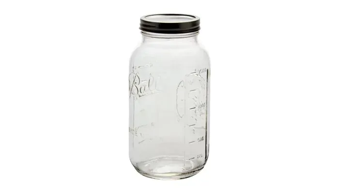 6 Count 1 Set Glass Mason Jars with Lids and Bands Ball Wide Mouth Half-Gallon 64 Oz 