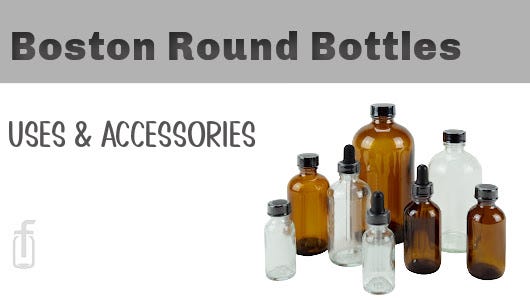 Amber Glass Containers with PolyCone Phenolic Lids & Dropper Lids